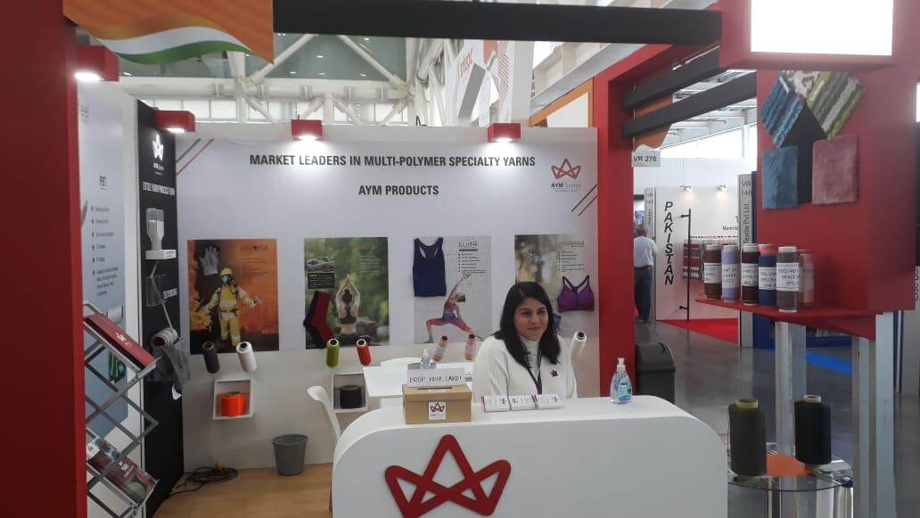 Textile Exhibition Booth with Yarn Samples at Colombia 2019